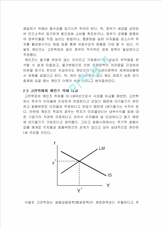 [인간 생활과 경제] 고전학파 경제학과 케인즈학파 경제학에 대해서.hwp